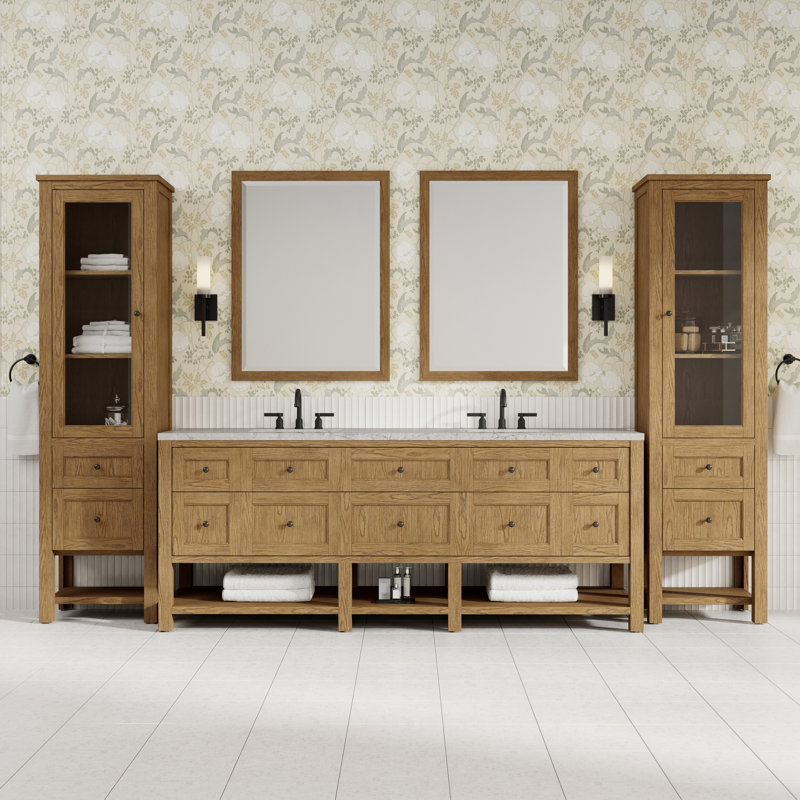 Breckenridge 84" W Double Vanity, Eternal Jasmine Pearl