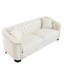 Canapé en velours beige 3 + - avec structure en bois massif, coussins en mousse confortables et support à ressorts, garniture cloutée élégante, housses de coussin amovibles pour un confort de base magnifique-744764229-744764231-777767199