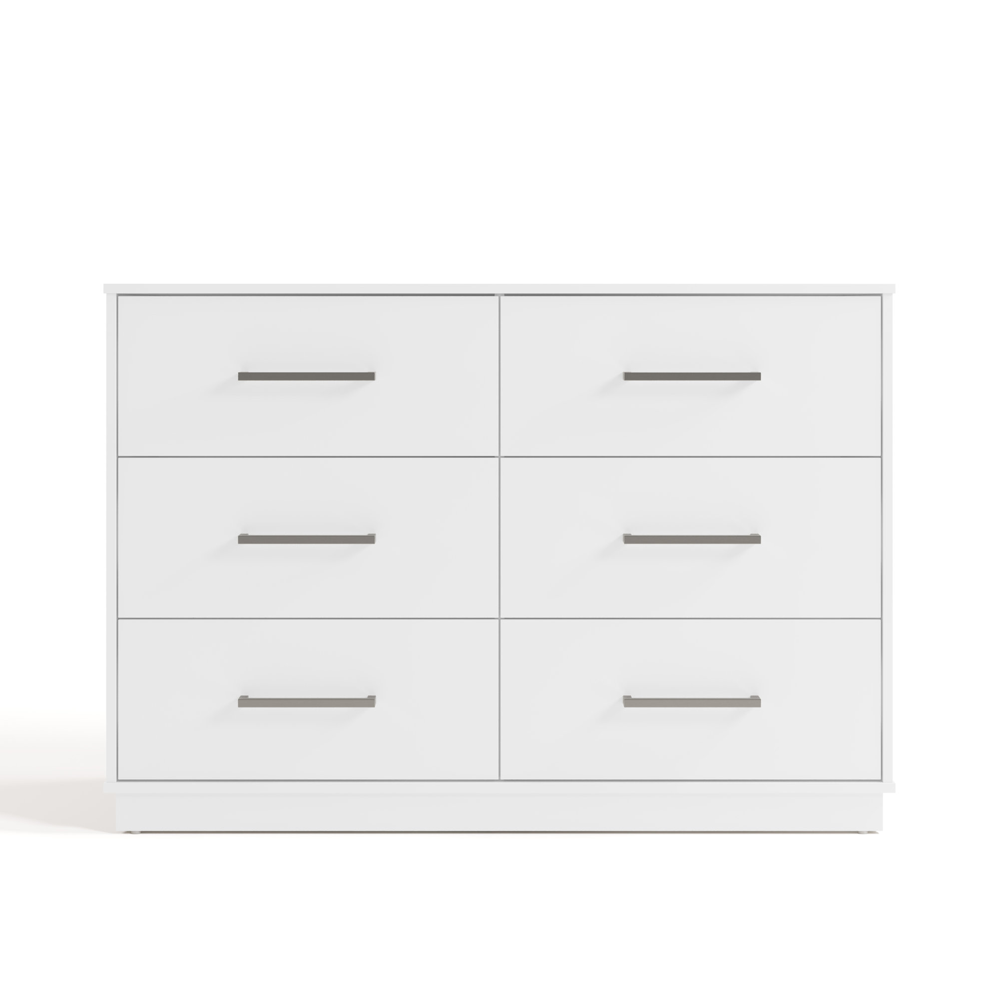 Essentials 6 Drawer Double Dresser, White