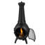 Foyer d'extérieur au bois 18 po avec grille grillagée et manteau de cheminée Chiminea