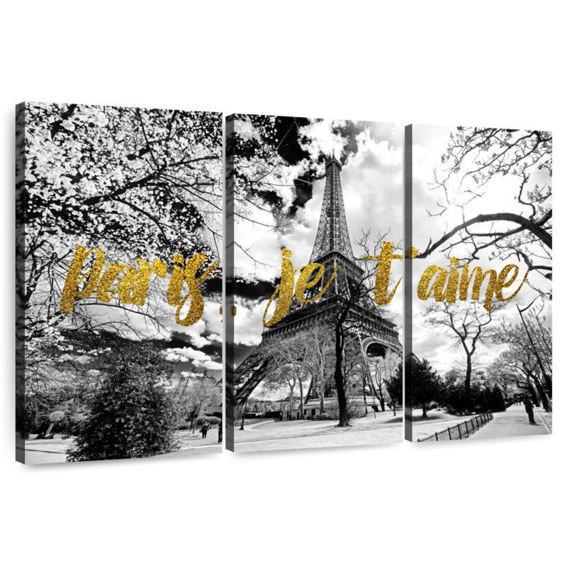 Tour Eiffel Nicci Paris Je T'Aime, H 48 po x l 74 po