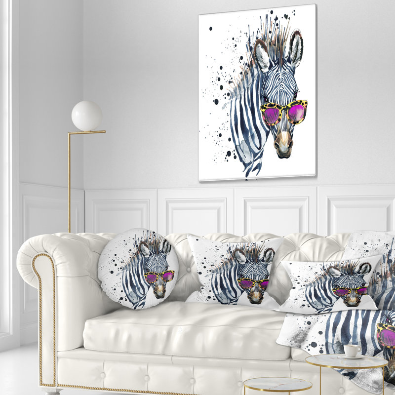 Coussin lombaire à aquarelle zèbre animal