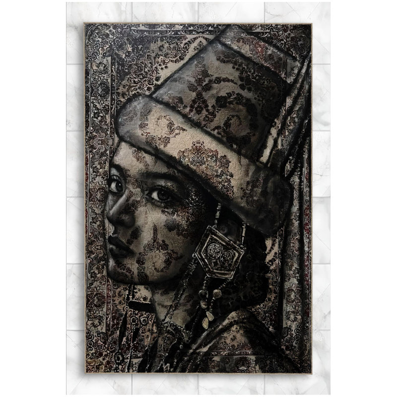 Tapis noir lavable à motif tissé noir, Sous-tapis carré 3 pi 3 po inclus