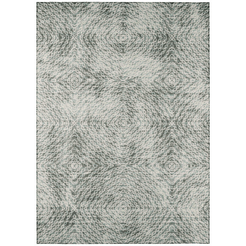 Anna-May Chenille Geometric Indoor / Outdoor Rug, Rectangle 1'8" x 2'6"