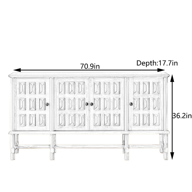 Buffet multi-fonctions en bois massif French French, Naturel