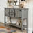 48'' Solid Wood Sideboard Console Table with 2 Drawers and Cabinets and Bottom Shelf-464753565