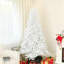 Arbre de Noël artificiel de 7,5 pi de hauteur, arbre de Noël non éclairé avec 1346 pointes de branches, ouverture automatique, base en acier, décoration des Fêtes pour bureau personnel, blanc-1014794456