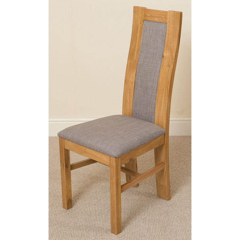 Aaden 48cm H Upholstered Side Chair, Light Oak