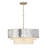 Reverie Eight-Light Drum Chandelier - Hammered SS Shade & Textured Crystals-598773637