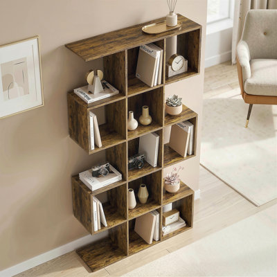 HOMCOM Geometric Bookshelf, 5-Tier S Shaped Bookcase