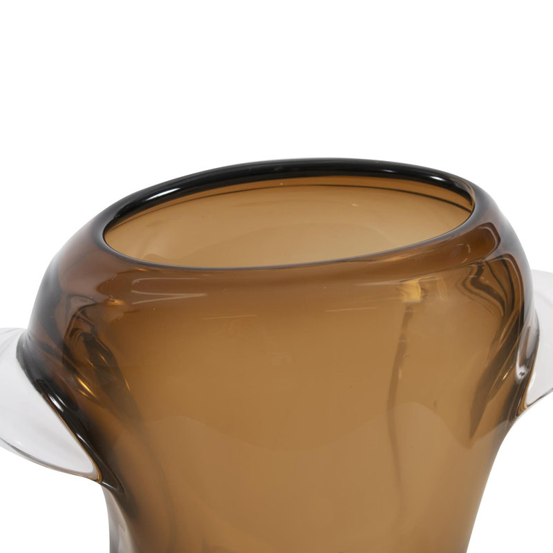 Grand vase en verre Smokey Umber, H 11,75 po x l 12 po x P 6,75 po