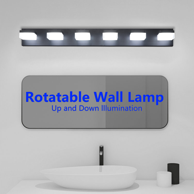 6 - Light LED Bath Bar, Black