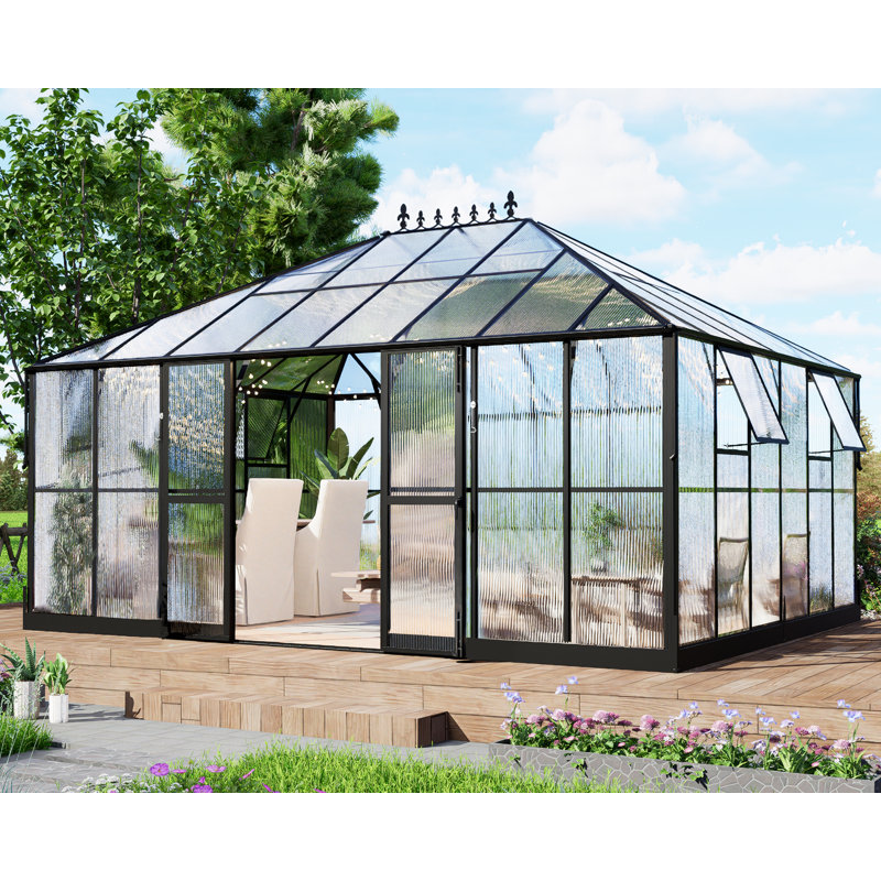 Serre en polycarbonate de style victorien Grower's Haven, H 112,8 po x l 192 po x P 144 po