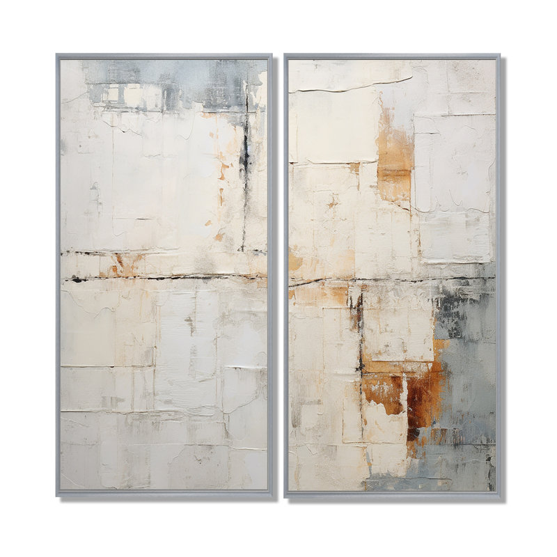 Minimalisme beige et vague dorée horizon V - art mural bord de mer beige, 40" H x 40" W, Impression encadrée flottante