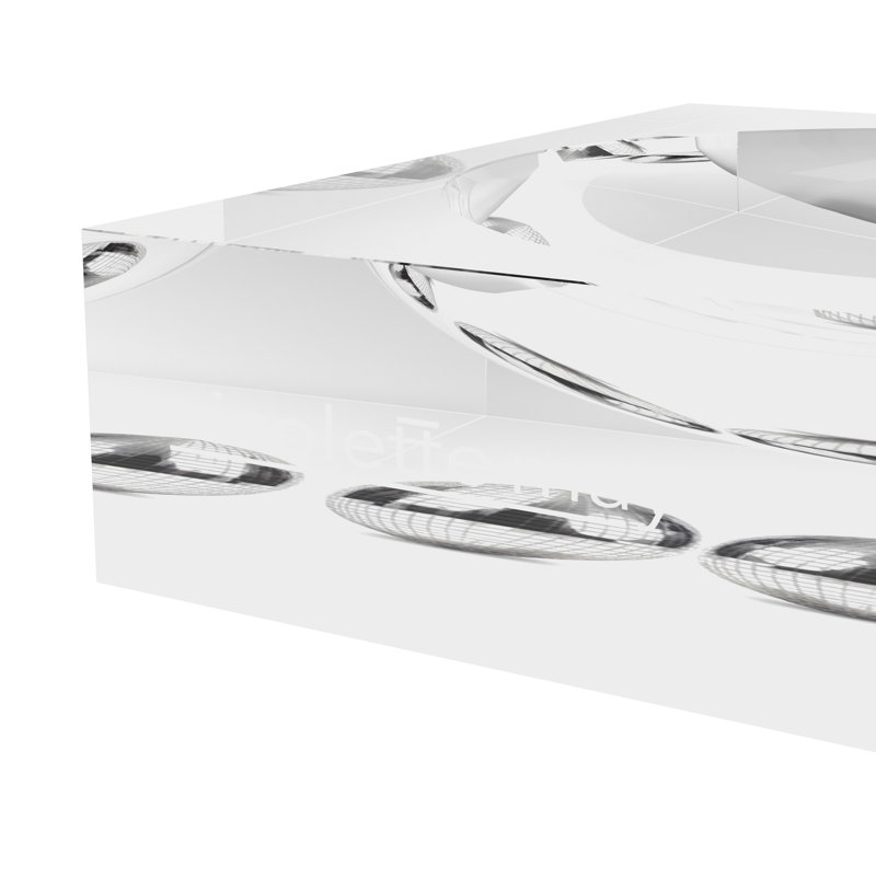 Chrome Disco Ball White Acrylic Decorative Tray, 8"W x 8"D x 2"H