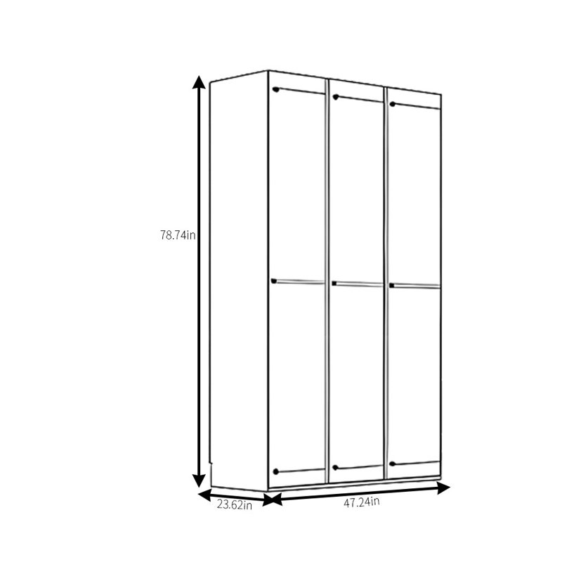 Garde-robe minimaliste classique rétro, H 78,74 po x l 47,24 po x P 23,62 po