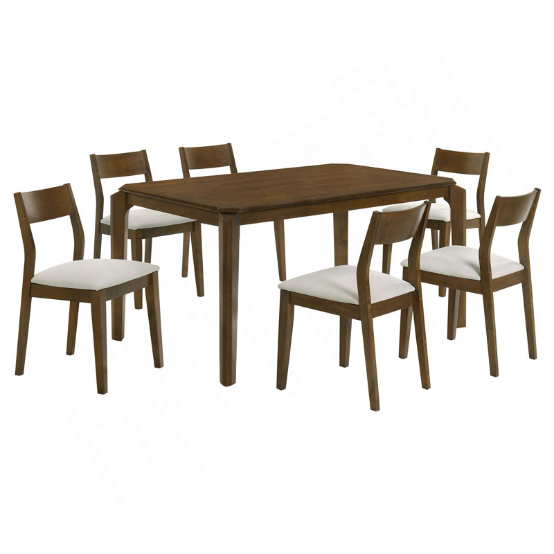 Warren Dark Brown 7-Piece Rectangular Dining Set