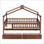 Lit plateforme simple en bois de pin massif avec 2 tiroirs au fini noyer pour la chambre à coucher-505376914