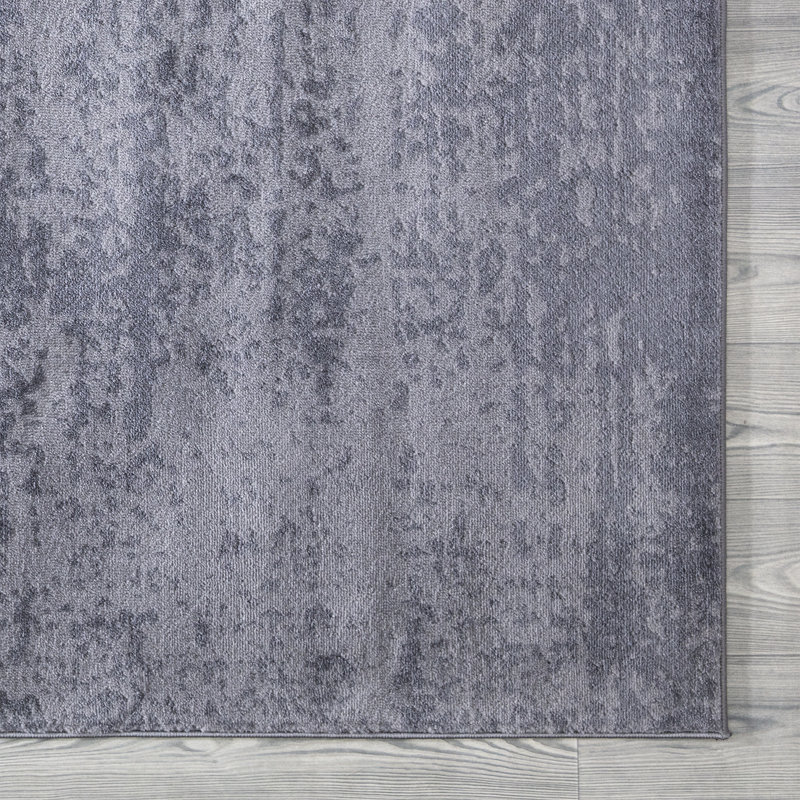Tapis décoratif gris foncé abstrait Gianna, Rectangle 3 pi 11 po x 5 pi 7 po