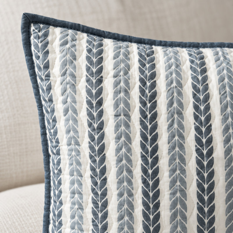 Ensemble de housses de coussin en coton imprimé bleu Lehar 26 po x 26 po, Européen, Blue