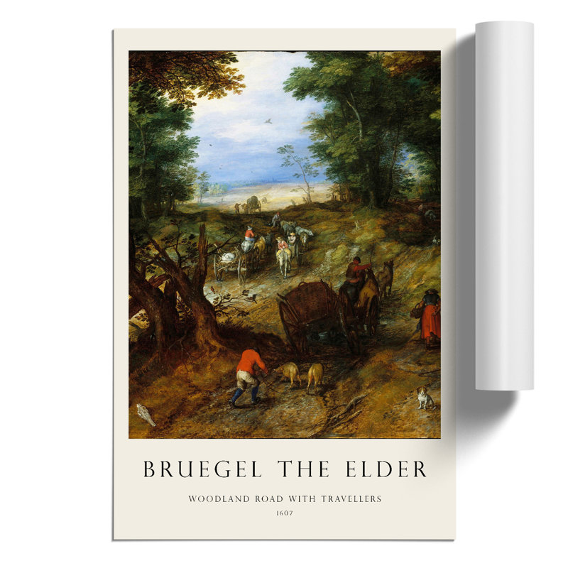 A Woodland Road With Travellers by Pieter Bruegel The Elder - No Frame Painting, 30cm H x 21cm W x 0.1cm D