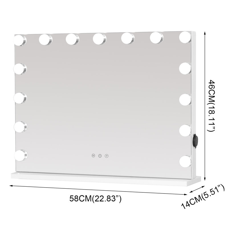Metal Flat Floor Mirror, White