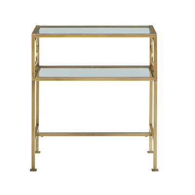 Rectangular Metal And Glass End Table