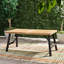 Table à manger et bancs en bois - Panneaux à lattes pour maison rustique classique (3 pièces)