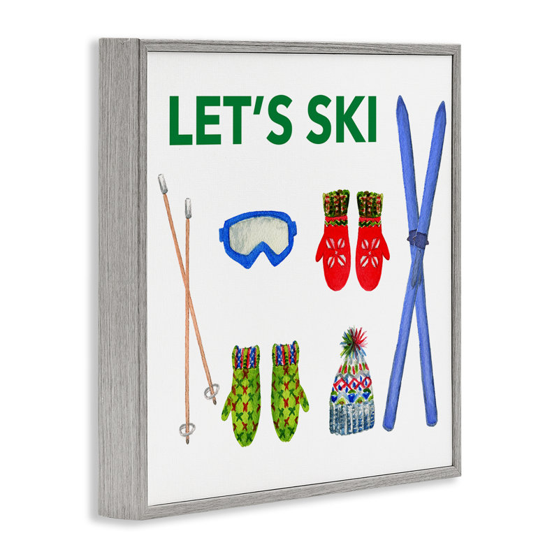 «Let's Ski on White», estampe numérique par Melissa Hyatt, H 24 po x l 24 po, Estampe numérique Farmhouse