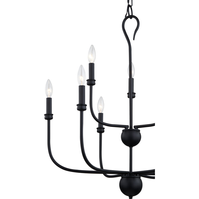 Blanche 9-Light Matte Black Chandelier