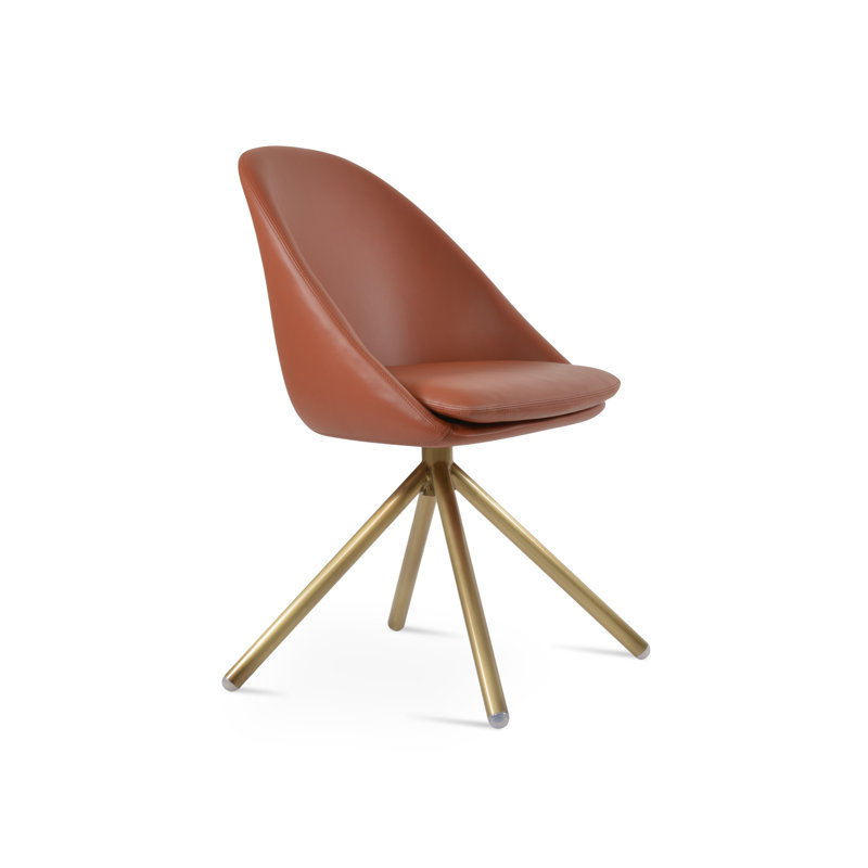 Chaise d'appoint Avanos, Cannelle, Laiton