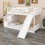 Twin Over Twin Bunk Bed With Convertible Slide And Stairway-1257685505