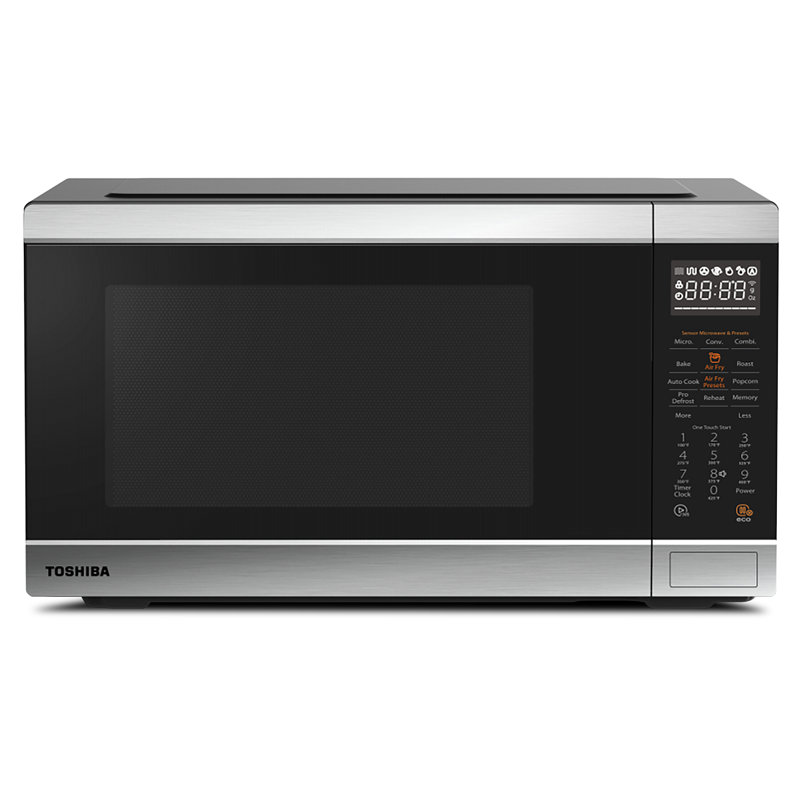 Toshiba 1.2 Cubic Feet 1000 Watt Convection Countertop Microwave with Sensor Cooking and Air Frying Capability