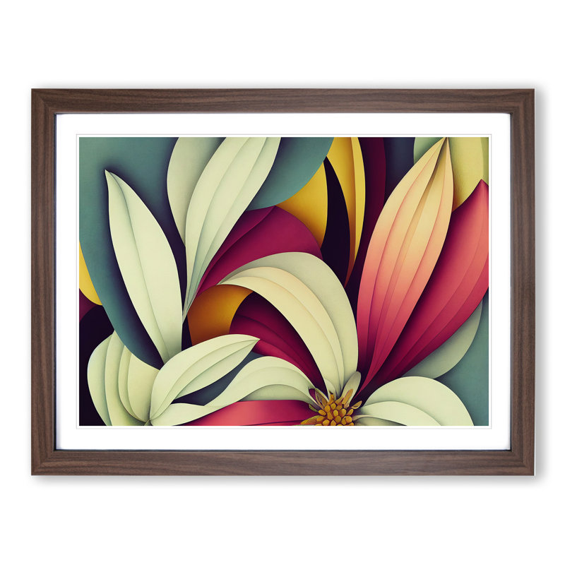 Delicious Flowers - Single Picture Frame Painting, 46cm H x 64cm W x 2cm D, Walnut