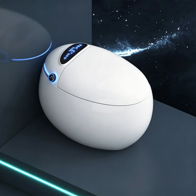 Toilette intelligente 12 po, bouclier en mousse, stérilisation UV, couvercle et ouverture automatique du siège, siège chauffant à température constante, chasse automatique hors siège