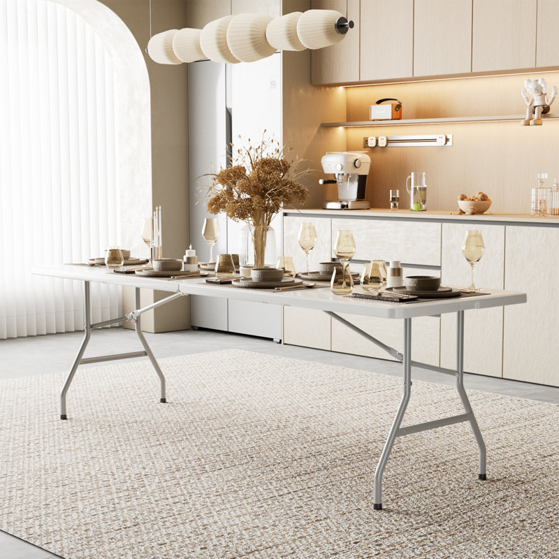 Fold-in-Half Banquet Table with Handle, 29.13" H x 94.49" L x 29.92" D