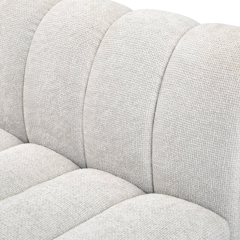 Canapé modulaire rembourré 7 pièces Quinn, Tissu chenille crème
