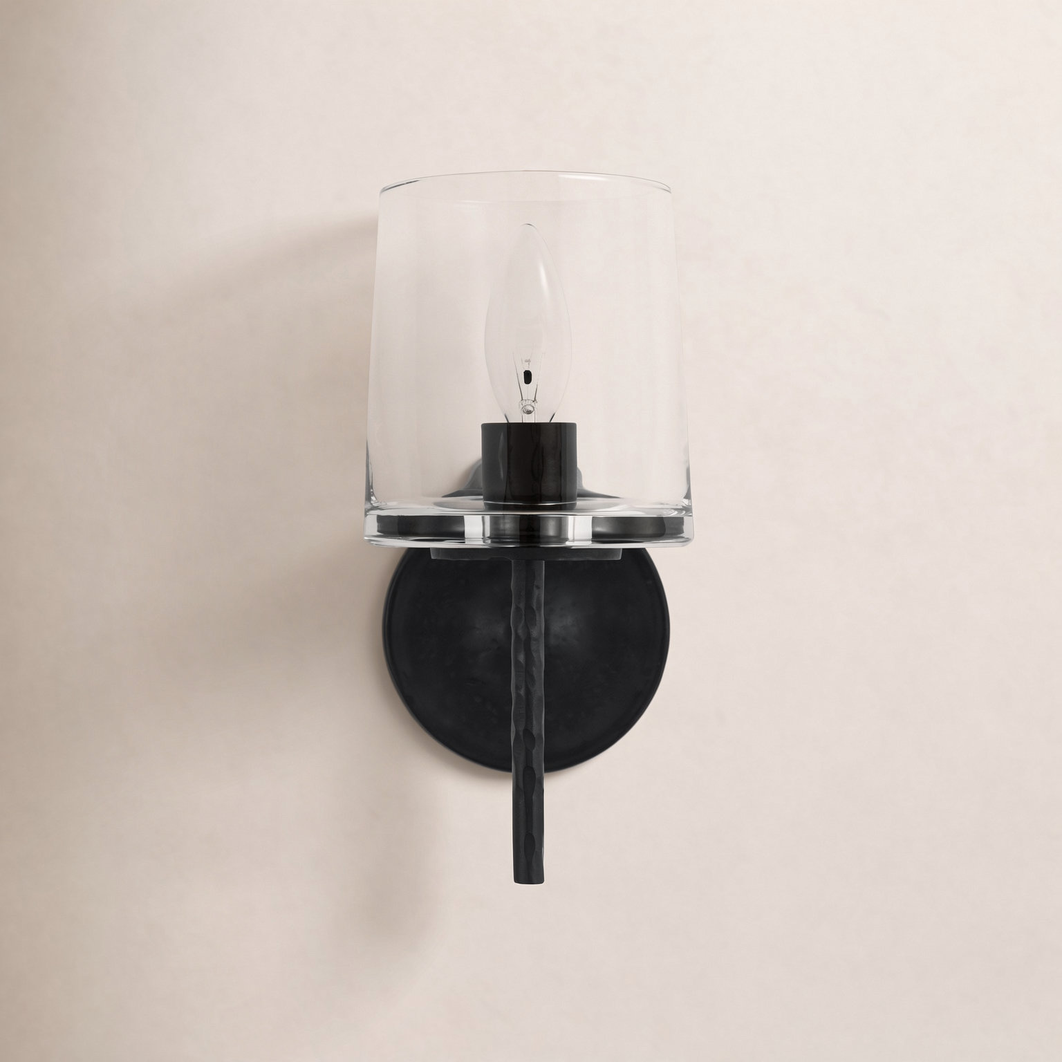 Marietta Single Light Glass Dimmable Armed Sconce