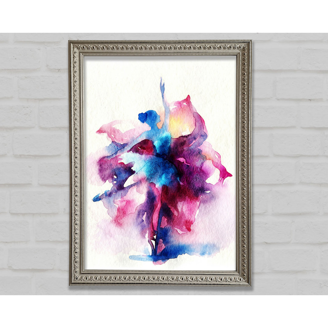 Gerahmtes Wandbild Blue Pink Ballerina 7