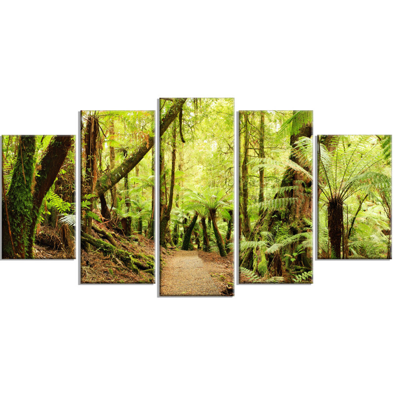 « rainforest panorama landscape », ensemble de 5 art mural sur toiles tendues