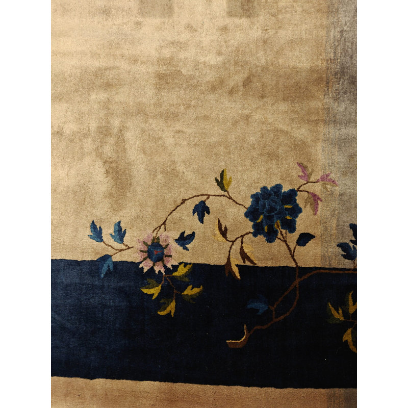 Large Size Minimalist Open Field Design Antique Chinese Art Deco Carpet