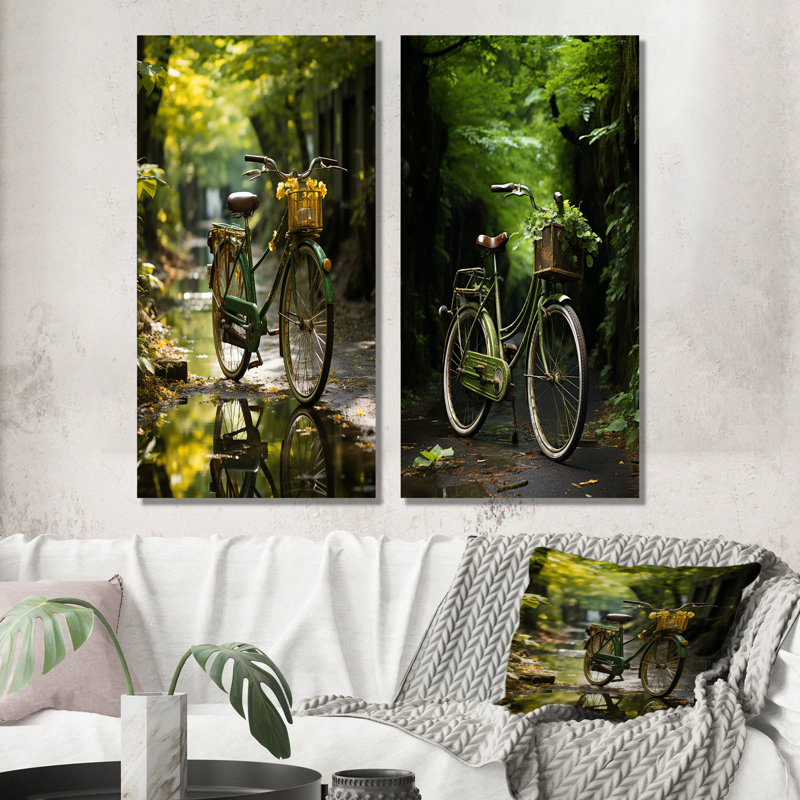 Emerald Excasion - ensemble de 2 impressions sur bicyclette, H 28 po x l 24 po