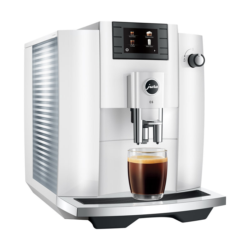 JURA E6 Fully Automatic Coffee & Espresso Machine, Piano White