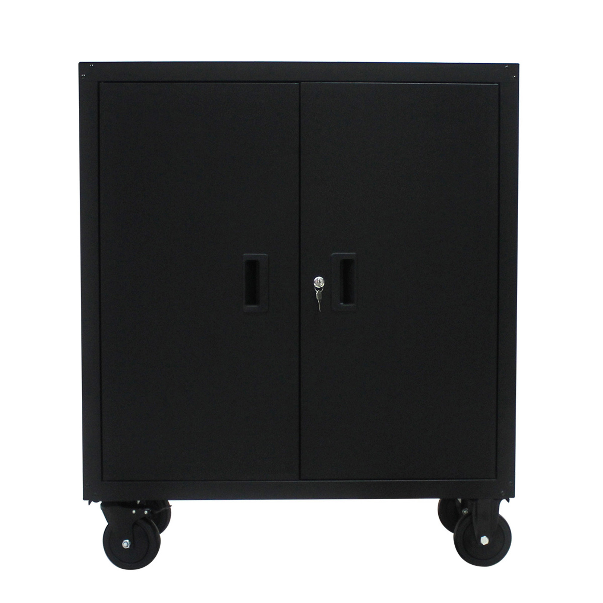 Lancaster 1 - Shelf Storage Cabinet Rebrilliant Finish: Black
