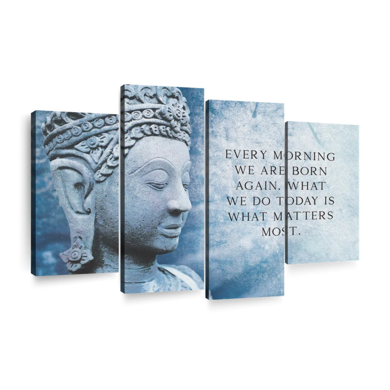 «Buddha What Matters Most», ensemble de 4 pièces sur toile, H 22 po x l 36 po x P 1 po