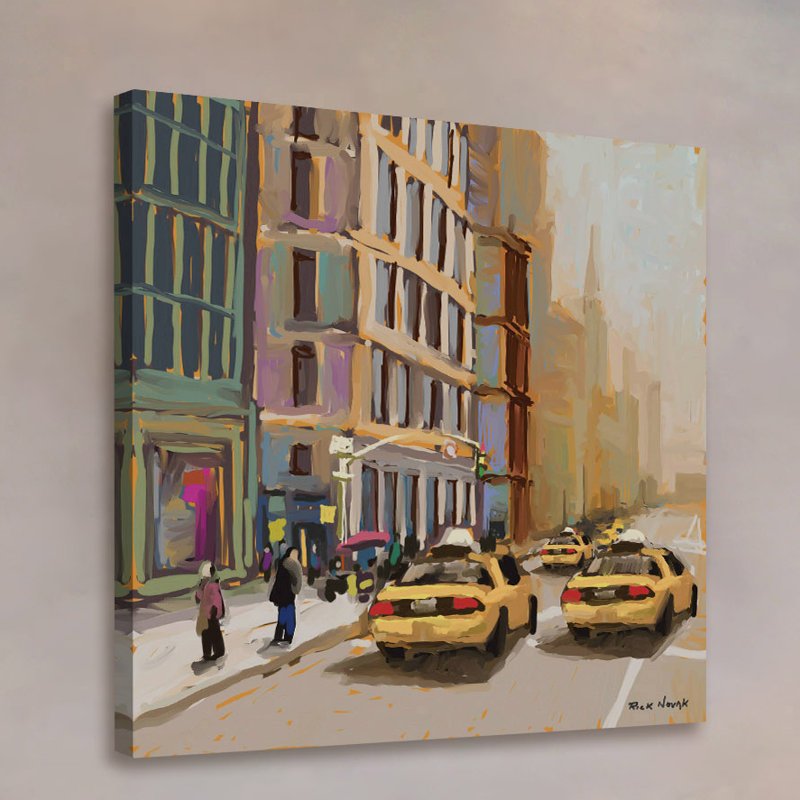 New York Cabs Multicolor Canvas Art Print