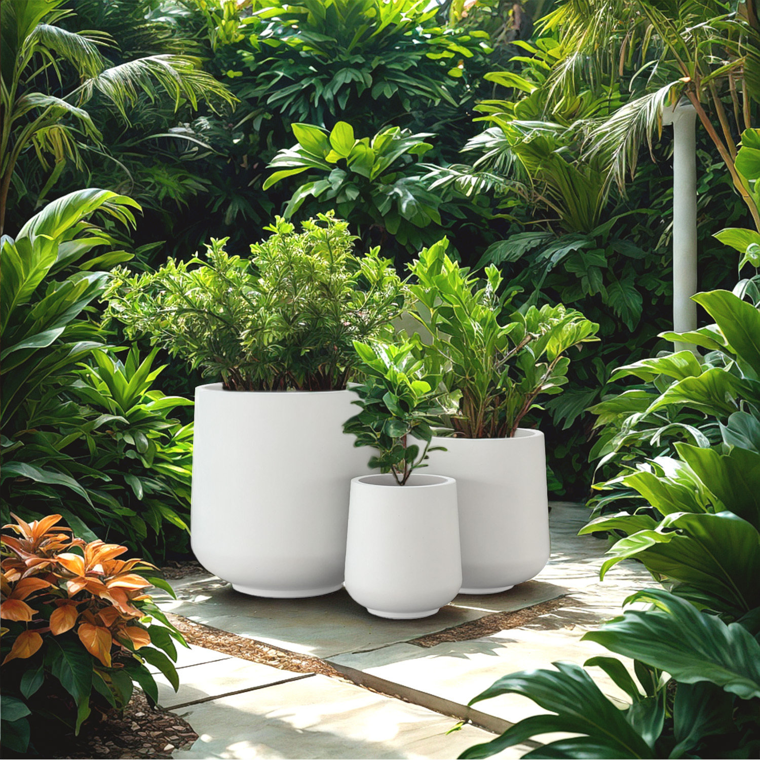 Tali 17" Pot Planter, Pure White