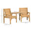 Flaxt Wooden Garden Love Seat 2 Seater with Coffee Table Brown