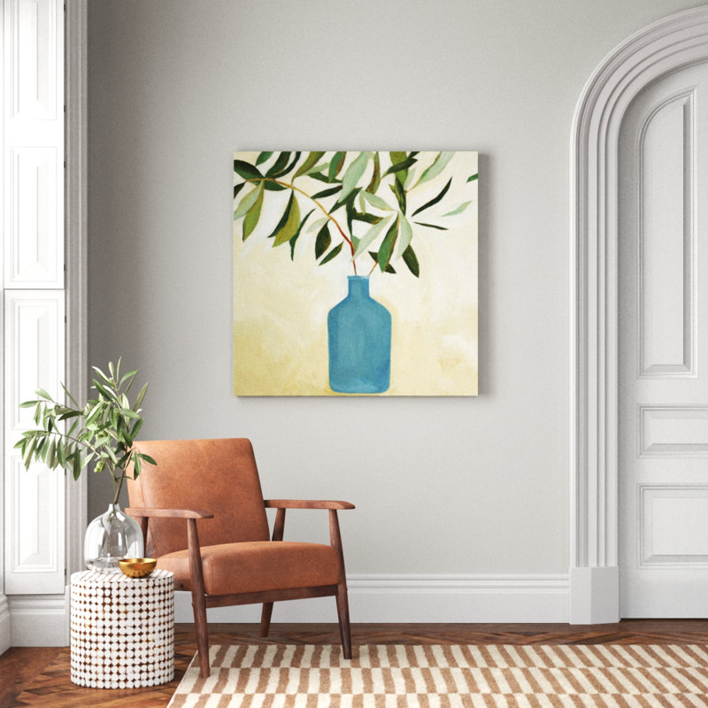 «green "still life v" , peinture, H 40 po x l 40 po x P 1,5 po, Toile tendue