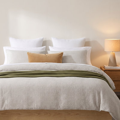 Waffle Cotton Duvet Cover Set